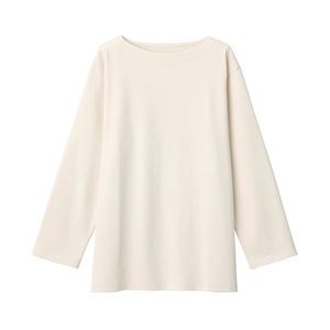 NWT Muji Women's Heavy Weight Boat Neck L/S T-Shirt SMALL